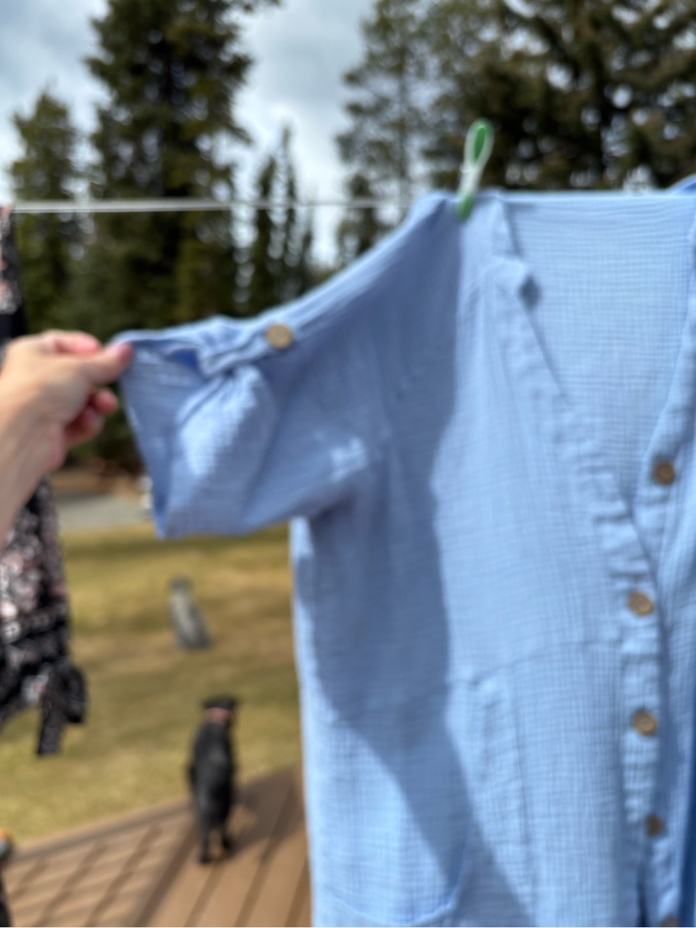 Cupshe Powder Blue Button-Up Gauze Tunic